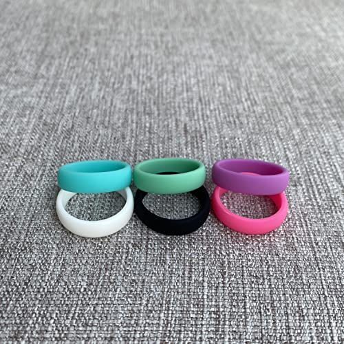 Personalized Best Friend Rings for 2 5mm Silicone Rubber Comfort Fit Domed Promise Egagement Rings Wedding Band,BFF Friendship Bridesmaid Rings for Women,Size 4-93