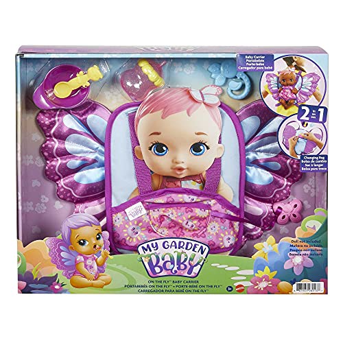My Garden Baby HBH45 - Schmetterlings-Flügel Babytragesitz und Wechseltasche (27 cm) mit 5 Zubehörteilen, Spielzeug ab 3 Jahren – Bild 6