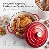Zulay Kitchen 6.4QT Enameled Cast Iron Dutch Oven Pot with Lid, Heat Pad & Trivet, Heavy-Duty Soup Pot for Stews, Braising, Roasting & Sourdough Bread Baking, Oven Safe up to 500°F - Ablaze Red #5