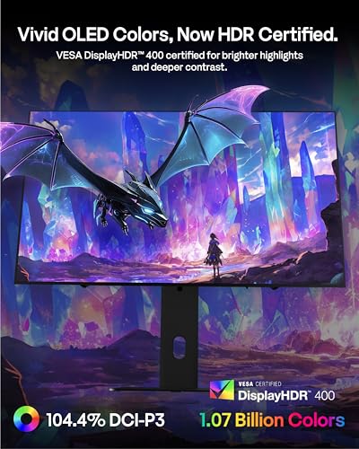 Image of Pixio 27 inch WOLED Gaming Monitor, QHD 1440p, 240Hz, 0.03ms, DisplayHDR True Black 400, Adaptive Sync, KVM Switch, Fully Adjustable Stand, HDMI 2.1, DisplayPort, USB-C, RGB Light, PX277 OLED Max V2