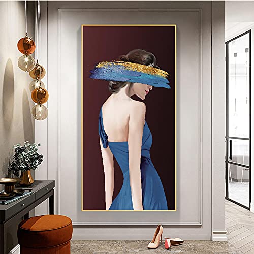 Art moderne toile peinture beauté fille mur photo sans cadre