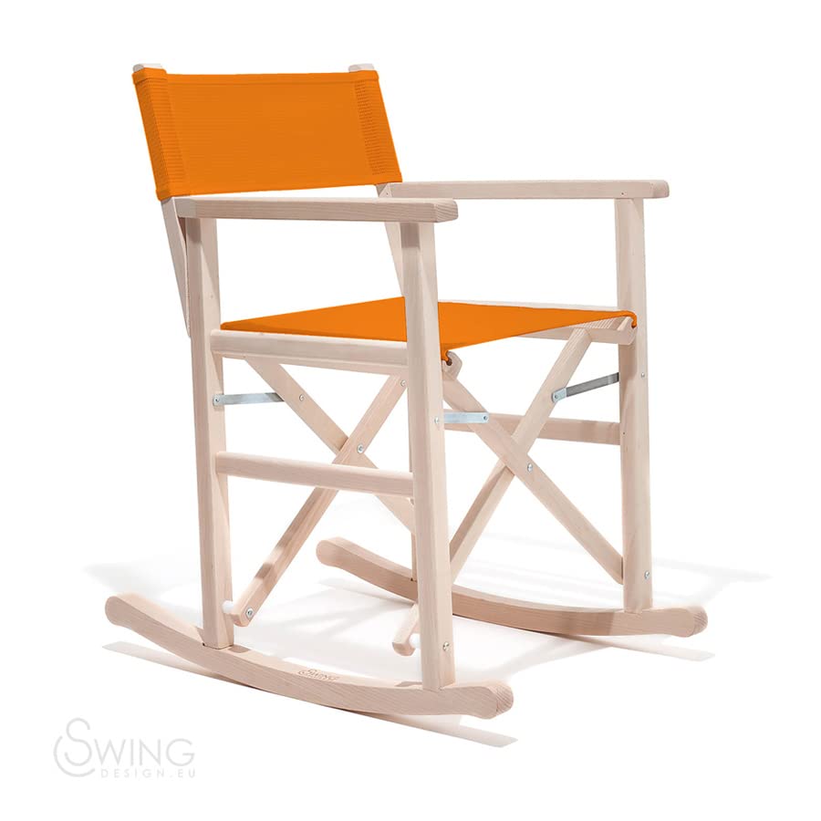 ZStyle Mecedora Director Con Reposabrazos Madera Diseño Swing Jardín Exterior Director (Naranja)
