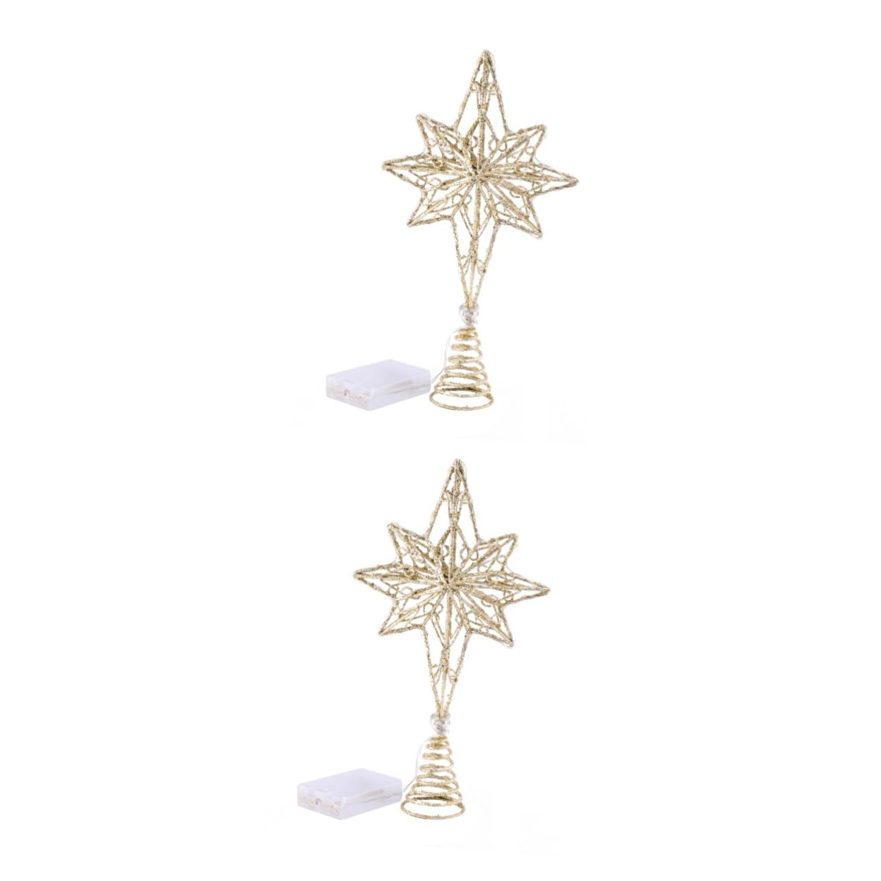 MAGICLULU 2 Pièces Étoile de Noël octogonale en Haut du Sapin Haut de l'arbre de fête des Arbres du Festival des étoiles de métal cimier Sapin de Noel Christmas Tree Topper décor Bureau