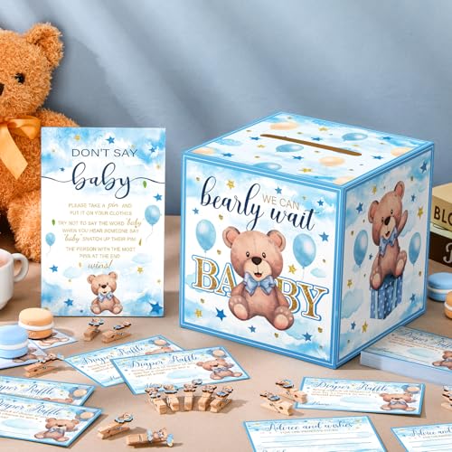 image for Dispowreath 102 Pcs Bear Pins for Baby Shower Game Theme Supplies Diap