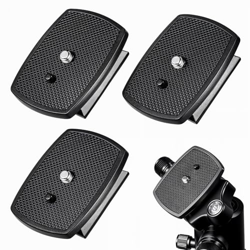3PCS Universal 43x43mm Tripod Quick Release Plate Camera Tripod Mount Adapter with Screws Camera Tripods Ball Head Quick Release Plate Replacement Can Provide Stable Support