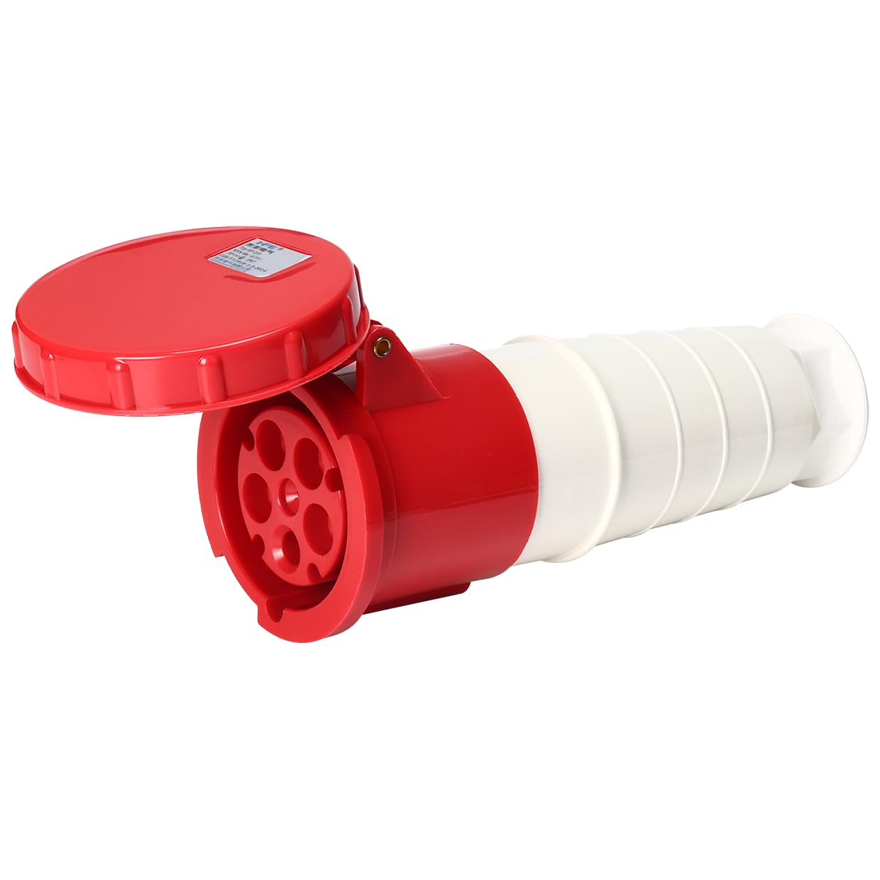 Pyłoszczelne i wodoodporne złącze elektryczne, 125 A, 220-380/240-415 V, 3P+N+E, klasa przemysłowa, IP67, certyfikat CE CQC do gniazd wewnętrznych i zewnętrznych.