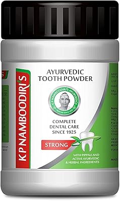 Naturix K.P. NAMBOODIRI S Tooth Powder-Strong - 80 Gram (Ayurvedic Oral Care Toothpowder 4 Pack)