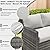 AECOJOY Outdoor Patio Furniture Set, 7 Pieces Clearance Sectional Rattan Dining Table&Chairs, All Weather Wicker Conversation Sofa Couch with Ottoman, Light Grey Cushions&Grey Rattan