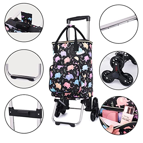 YBYWL Faltbarer Einkaufstrolley, mit 6 Räder Stabil und Robust Leichter Einkaufswagen Großer Transportwagen Aluminium… – Bild 4