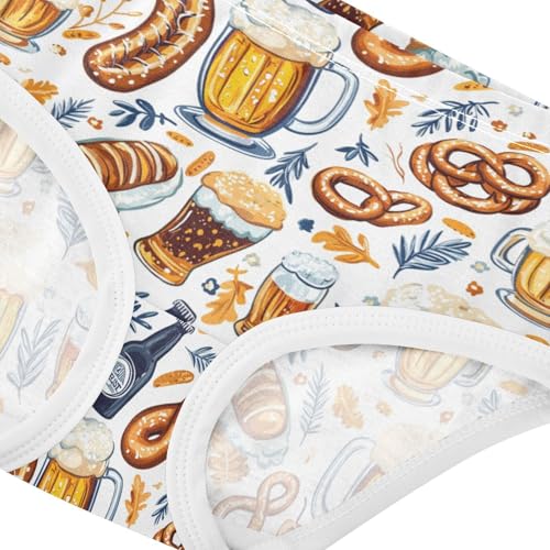 ZZKKO Beer and Pretzel Bread Girls Underwear Toddler Panties for Girls Comfort Brief Size 2T-8Y3