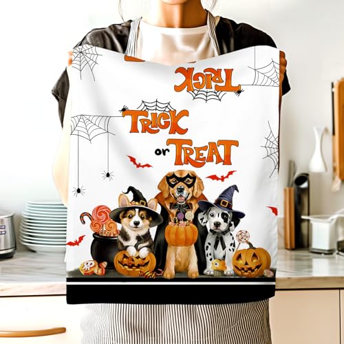 Arquiel Halloween Hund Geschirrtücher 100% Baumwolle 2er-Set 48 x 70 cm – Ansicht 5