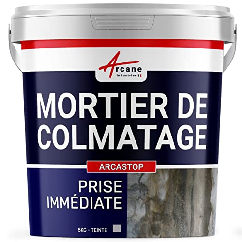 Mortier de réparation extérieur/intérieur - Ciment express, colmatage à prise rapide : Arcastop - 5 kg - ARCANE INDUSTRIES