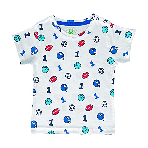 Image of Pack of 6 Baby Boys and Girls 100% Cotton Printed Regular fit Tshirts with Shoulder Poppers (0 to 24 Months)