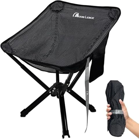MOON LENCE Portable Camping Chair, Folding Chair for Outdoor Camp, Ligthweight, Heavy Duty, 330lbs, Compact for Backpacking, Outdoor, Beach, Picnic, Hiking (Black) Cover