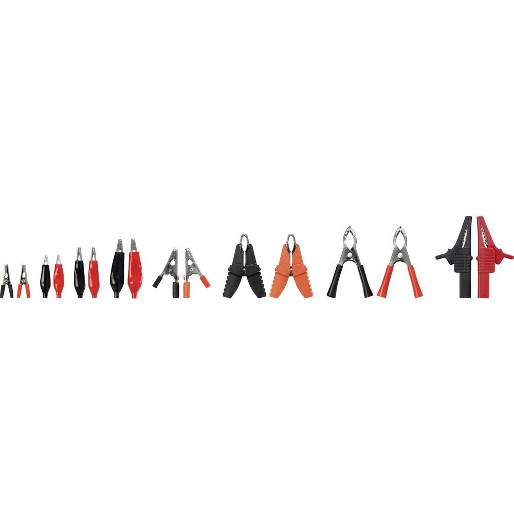 VOLTCRAFT 1417395 Krokodilklemmen-Set Schwarz, Rot Länge: 230 mm 42 St.