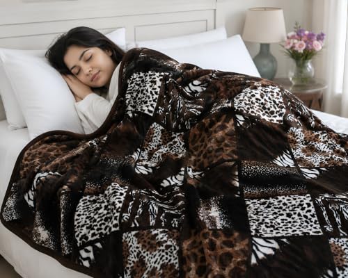 Image of Super Soft Printed Double Bed Blanket for Heavy Winter, Single Ply Mink Blanket King Size with 240 x 220 Cm -(Multicolor, Pack of 1) CP-123