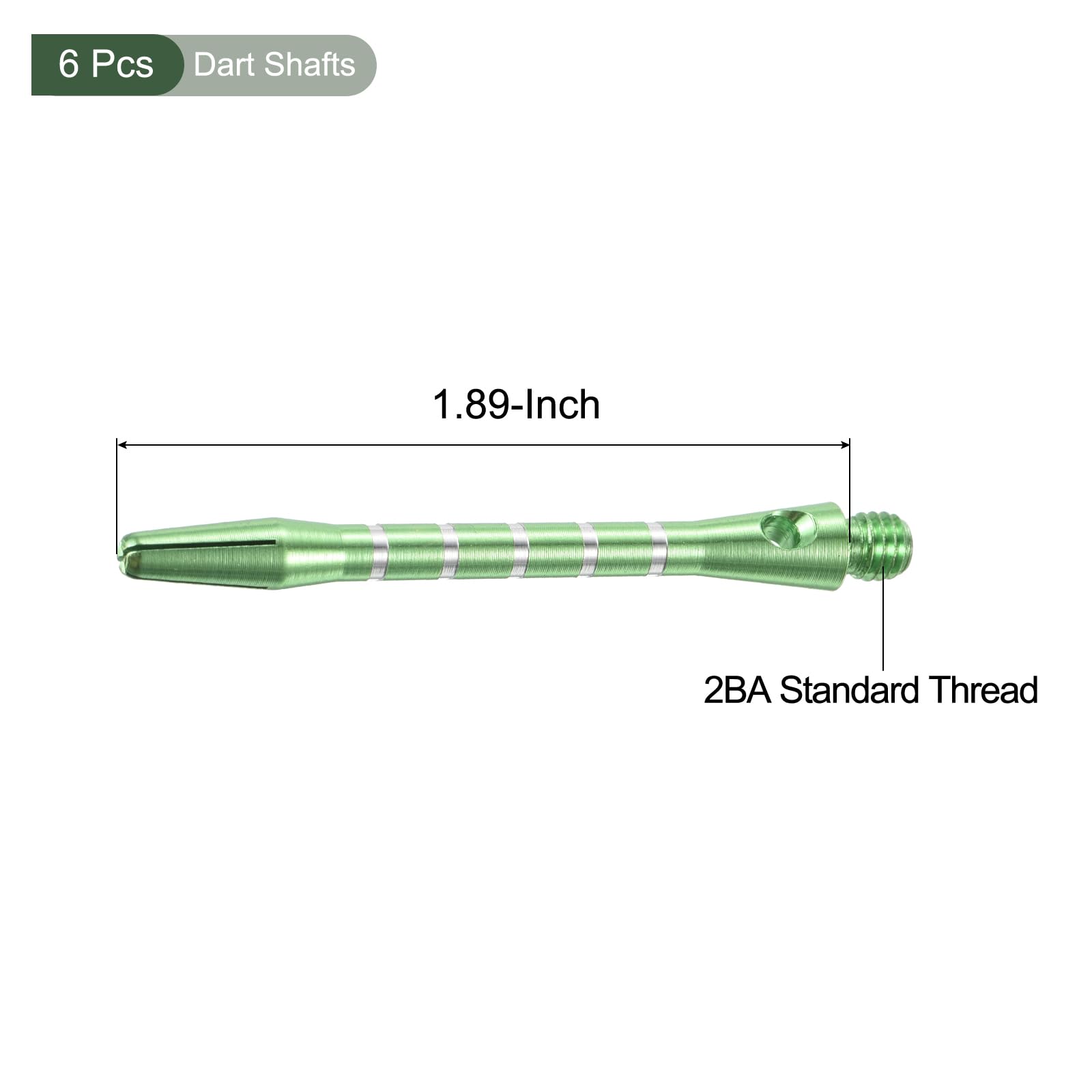 YOKIVE 6 Pcs Dart Shafts, Indoor Outdoor Aluminum Medium 2BA Thread Dart Stems Replacement Dart Accessories | Home, Club, Camping (Green, 48mm)