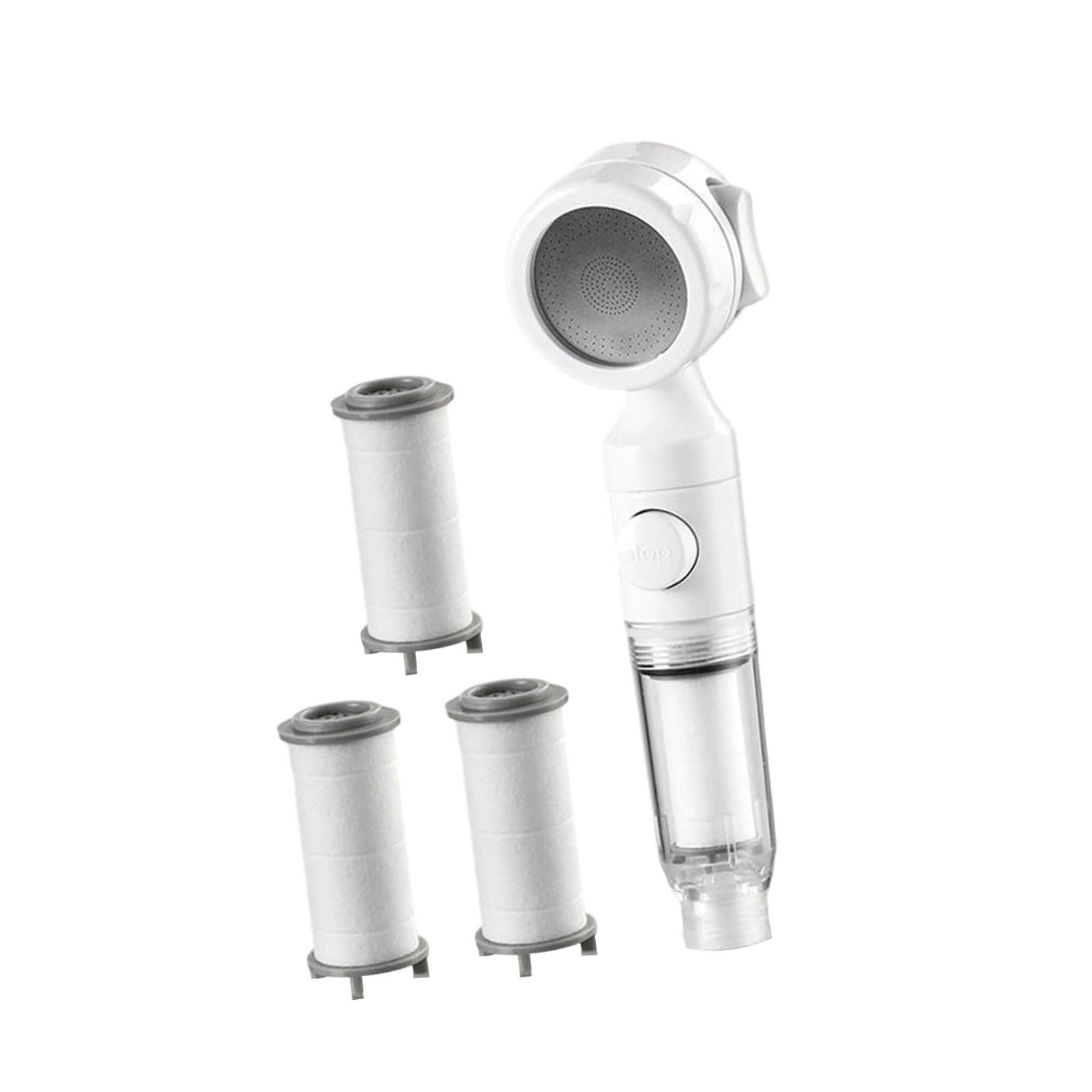 Pressurized Shower Head for Travelers Builts in 3 Stage Filtrations Systems Improves Skin Hydrations Daily Use PP Cotton Replaceable Filter Shower Head