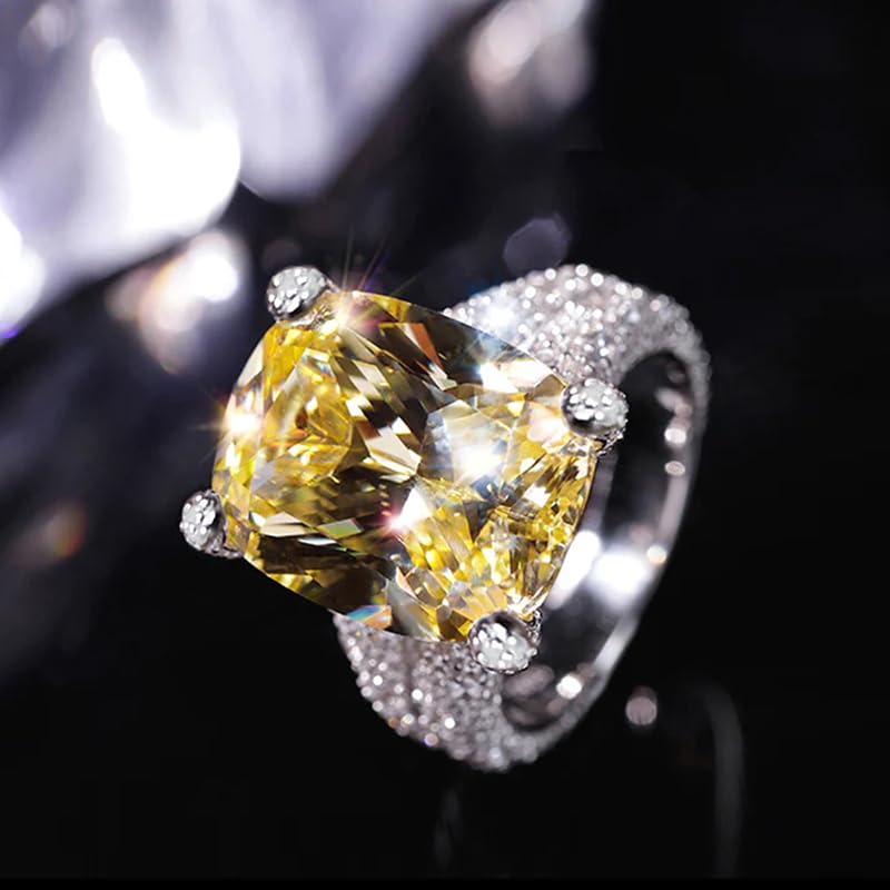 Gorgeous Oval Yellow Cubic Zirconia Rings Female Wedding Band Accessories Engagement Jewelry3