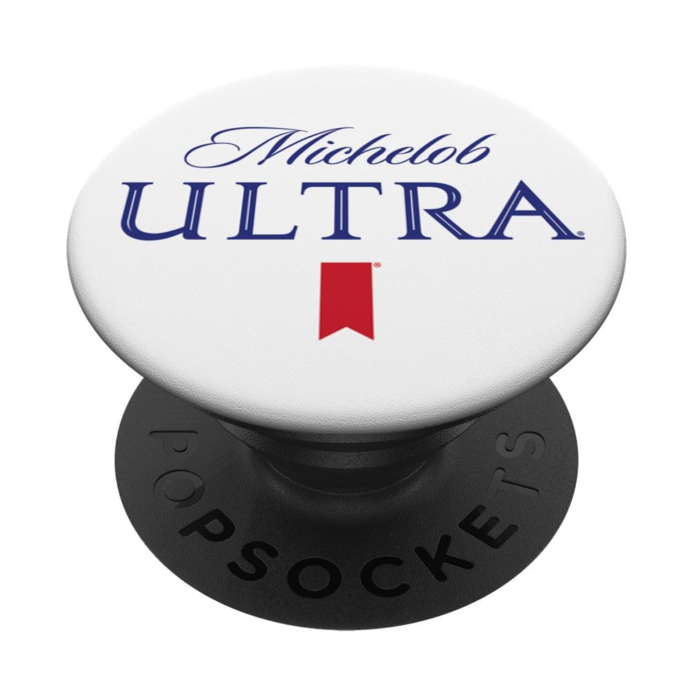 Michelob Ultra White Logo PopSockets Stand for Smartphones & Tablets PopSockets PopGrip: Swappable Grip for Phones & Tablets PopSockets Adhesive PopGrip