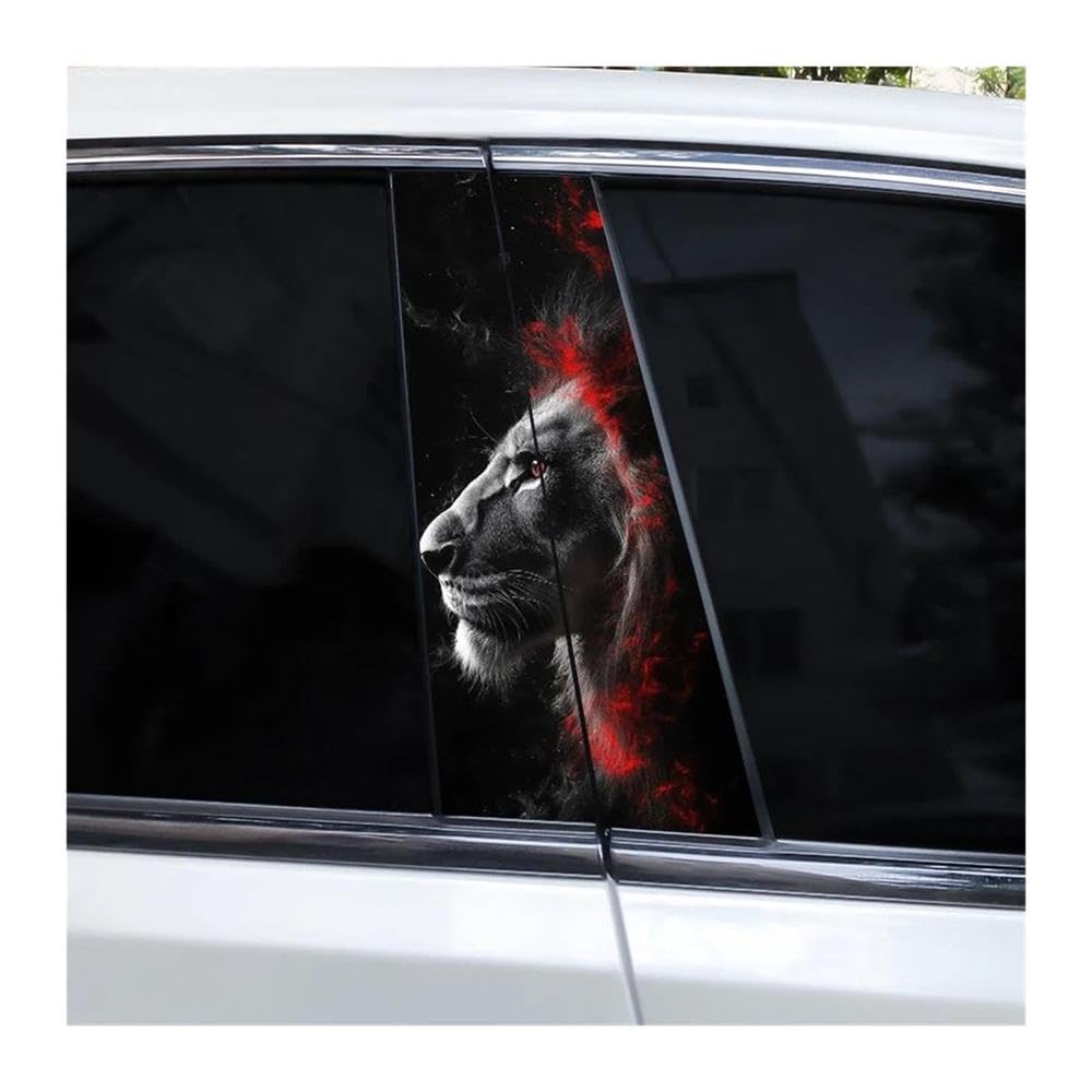 Decorative Items 1pair DIY Car B-Pillar Decorative Stickers Lion Animal Car Door Pillar Waterproof Stickers(I)