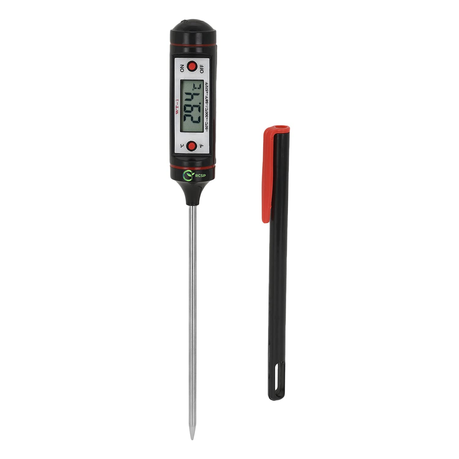 RCSP Digital Food Thermometer For Cooking With Stainless Steel Sensor Probe Meat BBQ Kitchen Thermometer for All Food, liquid, Grill, BBQ and Candy (WT-1) (B09BP1TM45) Amazon Price History, Amazon Price Tracker