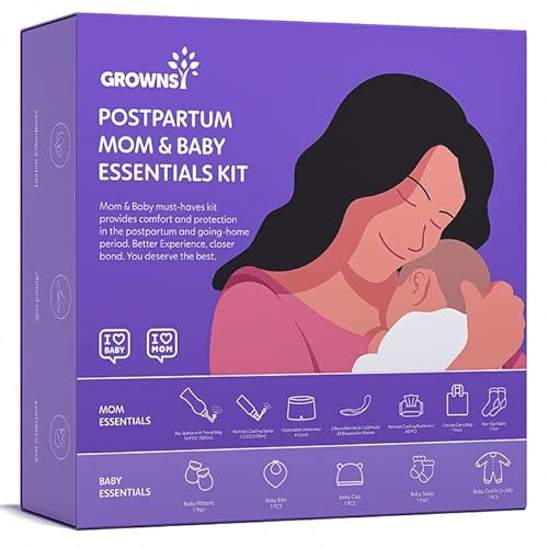 Grownsy Postpartum Mom & Baby Essential Kits, Postpartum Recovery Kit