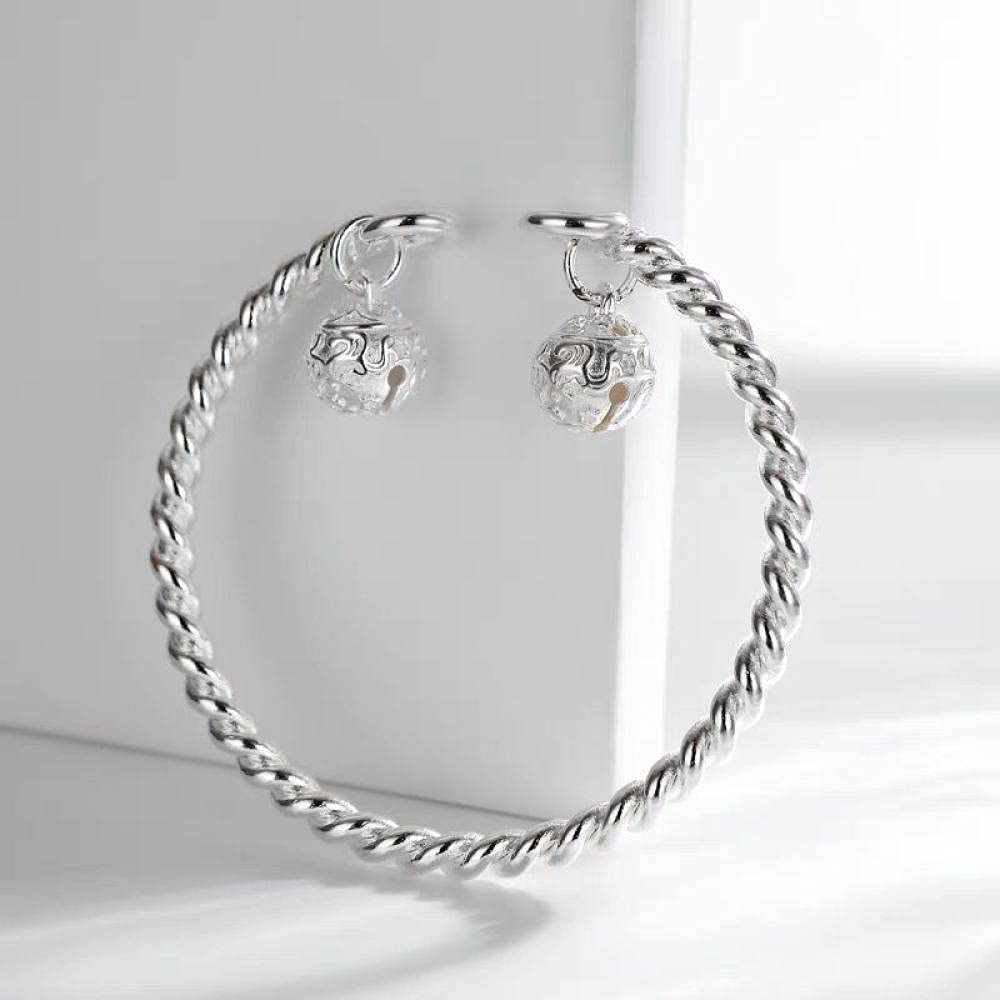 Braccialetti a Catena con Polsino in Argento Sterling Moda, Bracciale in Argento 925 da Donna Bracciale con Polsino Regolabile Bracciale Intrecciato a Mano Gioielli in Argento Sterling