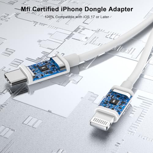 iPhone Headphone Adapter, [Apple MFi Certified] 2-in-1 Lightning/USB Type C to 3.5 mm Headphone Jack Adapter, iPhone Aux Adapter Converter Dongle Audio Cable for iPhone 17 16 15 14 13 12 11 XS XR X 8 - Thumbnail 4