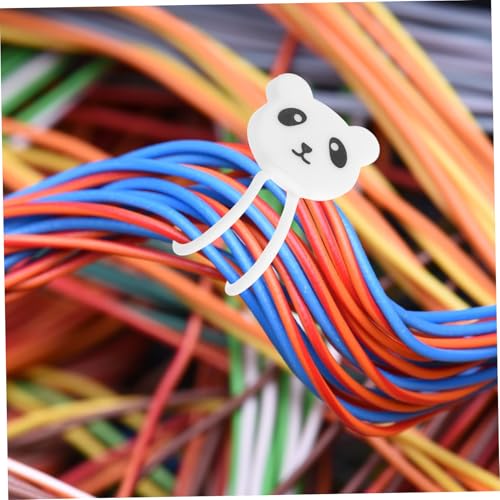 Organizador de cables Mikikit en forma de animal de silicona blanca con diseño de panda miniatura 6