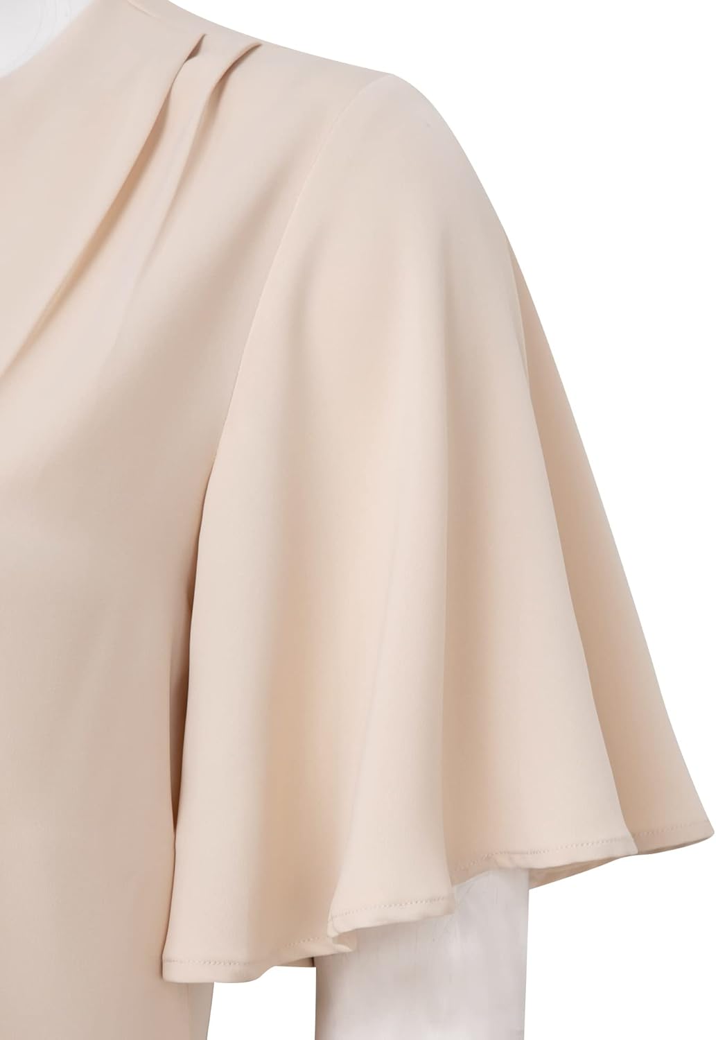 Timeson Women's V Neck Chiffon Blouse Ruffle Sleeve Ladies Work Shirts - Image 5