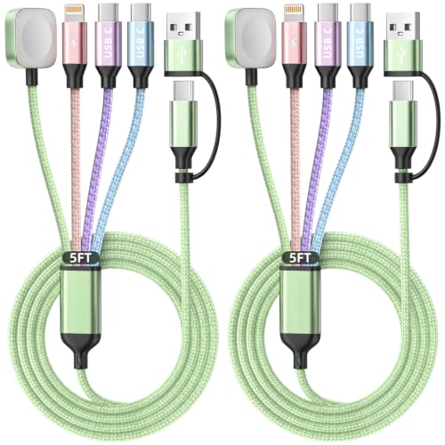 Camping Essentials 4in2 Multi Charging Cable for Apple Watch Charger 5FT2PK