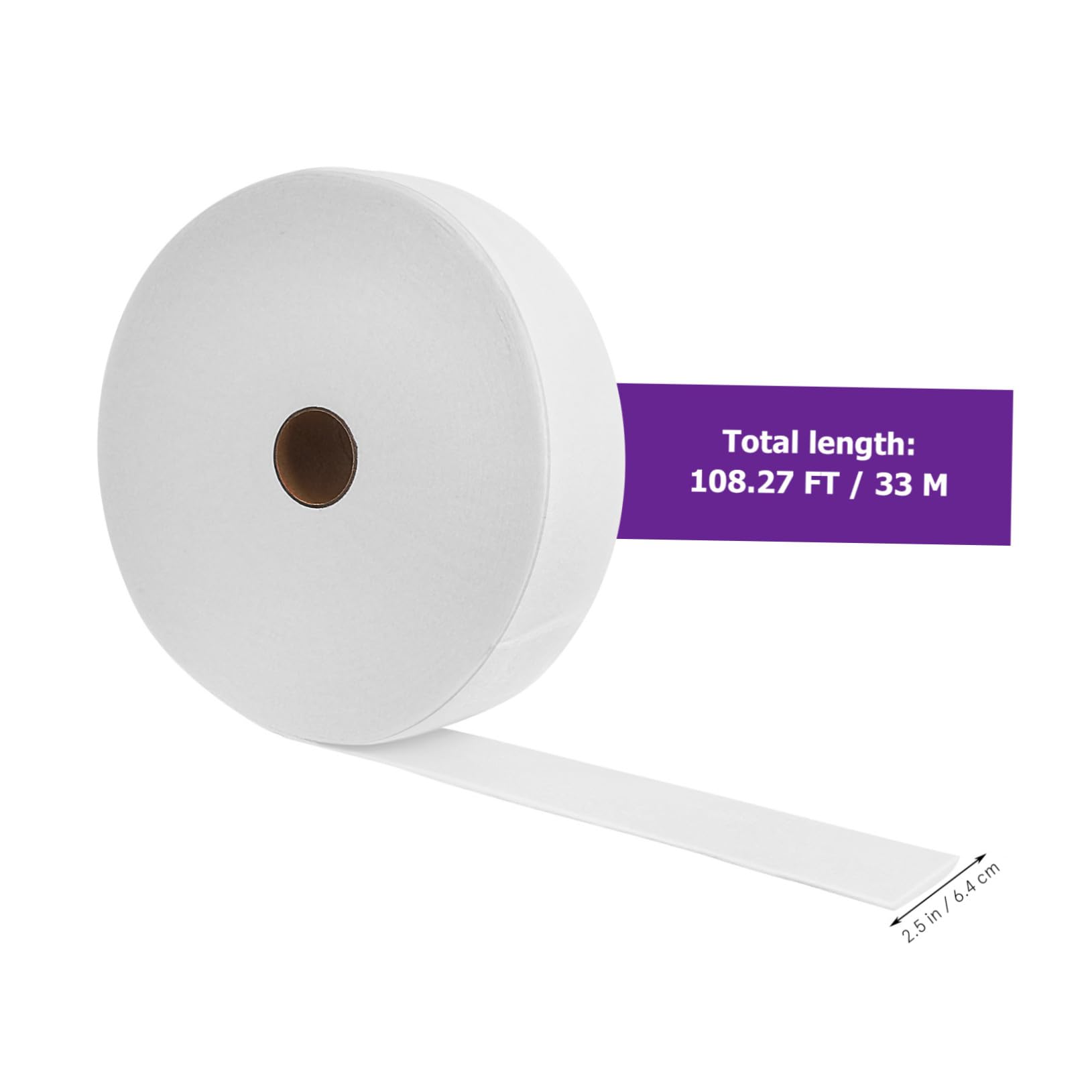 Angoily Vliesstoff Steppwatte für Babys 2 Rollen 6,4 cm X 33 M Weiß | Rollenverpackung zum Zuschneiden, Weiche Faserstruktur, für Basteln, Quilts und Reisen zu Hause