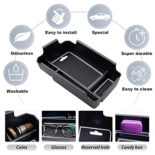 Insert ABS noir plateau XC40 pour organiser l'accoudoir central encombré