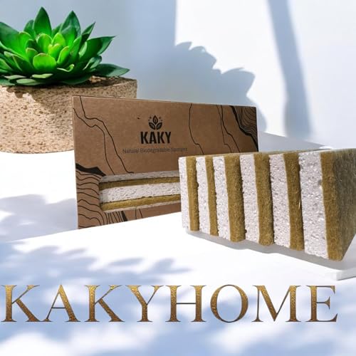 Image of Natural Compostable Kitchen Sponges KAKY 12 sponges, one Package.