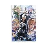 Sword Art Online Kirito Asuna Leafa Sinon Alice Poster Decorative Painting Canvas Wall Posters and Art Picture Print Modern Family Bedroom Decor Posters 12x18inch(30x45cm)