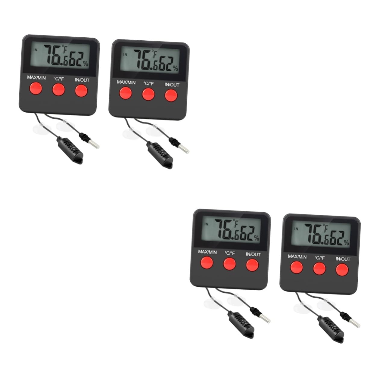 COLLBATH 4sätze Hygrometer Und Thermometer Für Terrarien Präzise Temperatur Und Luftfeuchtigkeitsmessung Für Reptilien Und Eier-inkubation Einfach Zu Montieren