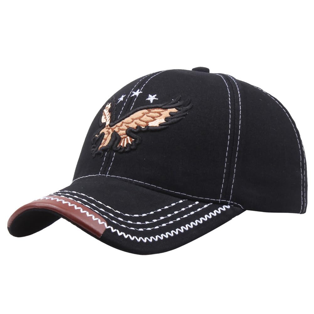 Lpitoy Embroidered Baseball Cap Eagle Sunshade Sunscreen Outdoor Adjustable Hat for Men Women