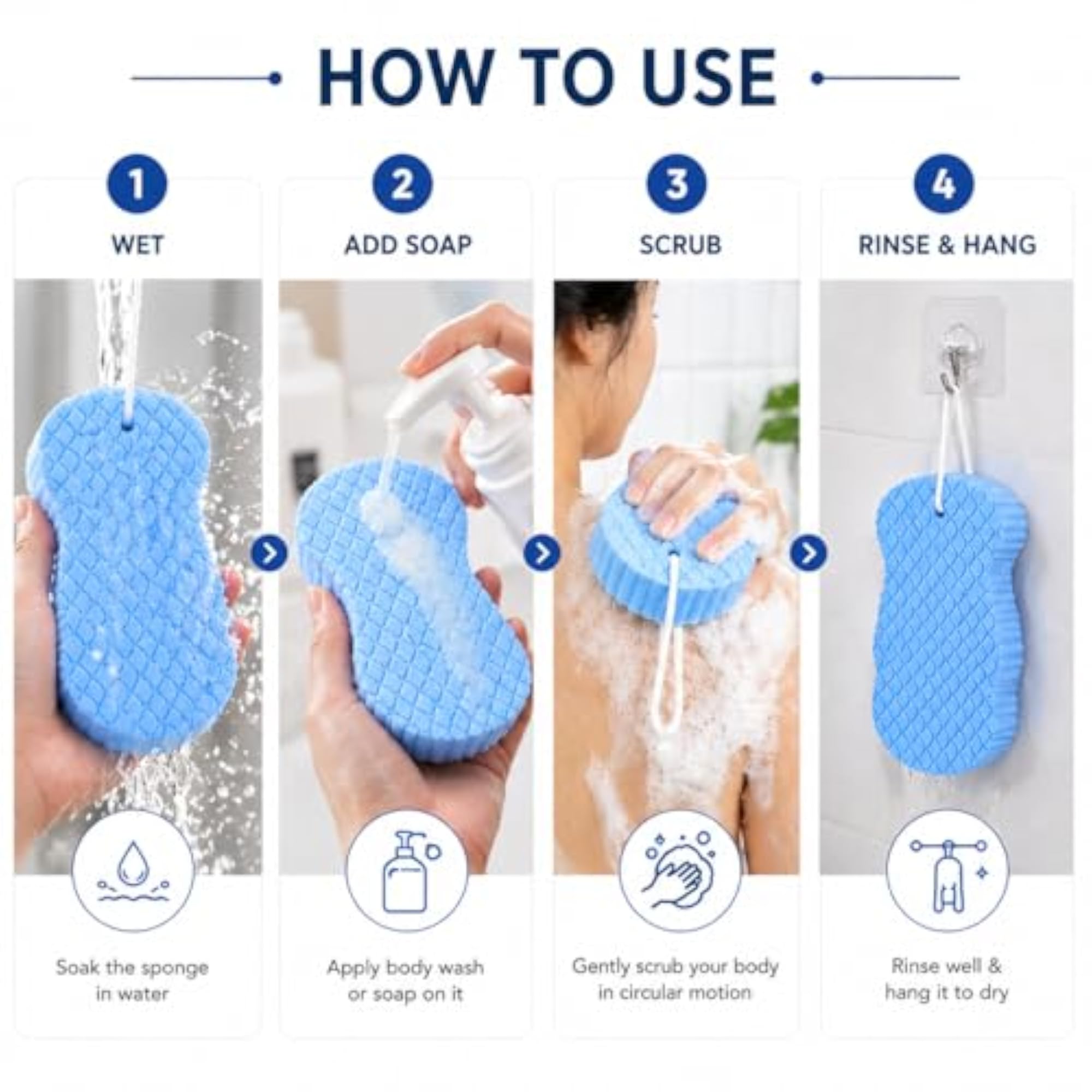 Premium Silicone Body Scrubber for Bath