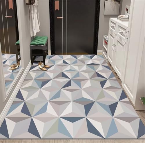 Tapis antidérapant 200x300cm bleu pour sécuriser et décorer le salon