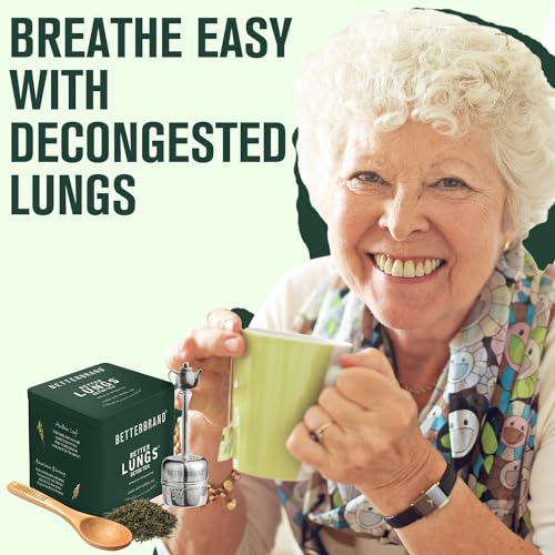 Betterbrand BetterLungs Detox Tea - 20 Loose Leaf Servings - Mullein Leaf, Ginseng, Elderberry, Ginger & Thyme for Lung Cleanse, Congestion Relief, Mucus Detox - Caffeine Free - Image 6