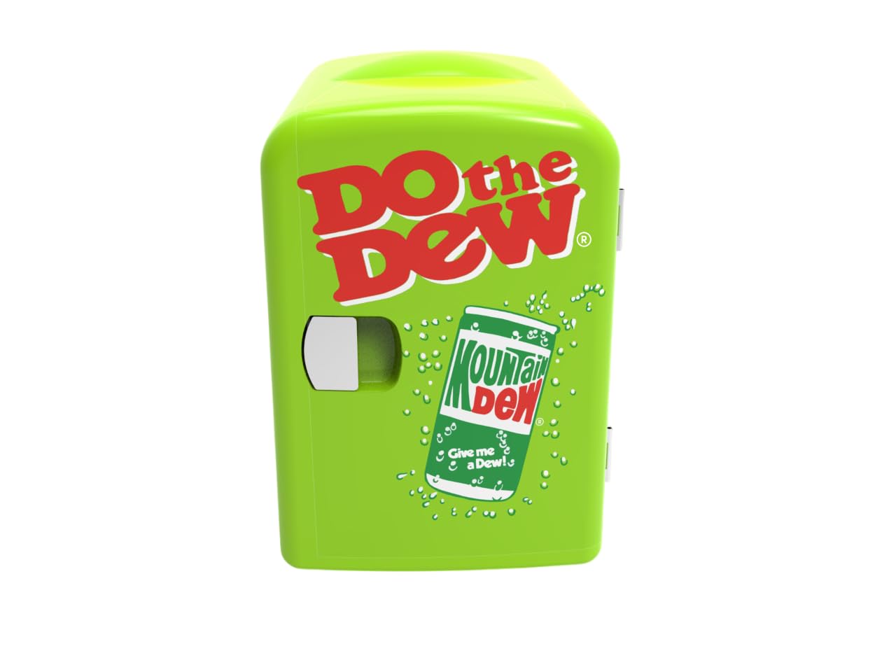 CURTIS MIS151MD Mountain Dew Retro, Mini Portable Compact Personal Fridge Cooler, 4 Liter Capacity Chills Six 12 oz Cans, 100% Freon-Free & Eco Friendly, 6, White/Green - compact refrigerators | Mubboo