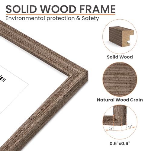 Image of upsimples 12x16 Picture Frame Solid Wooden, Nursery Decor, 1Pack Brown