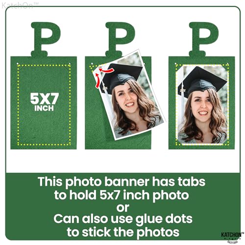 Image of Felt Graduation Photo Banner 2026-10 Feet, 5x7 | Graduation Decorations 2026 Green, Proud of You Banner | Graduation Picture Banner, Graduation Banner 2026 | Class of 2026 Decorations, KatchOn