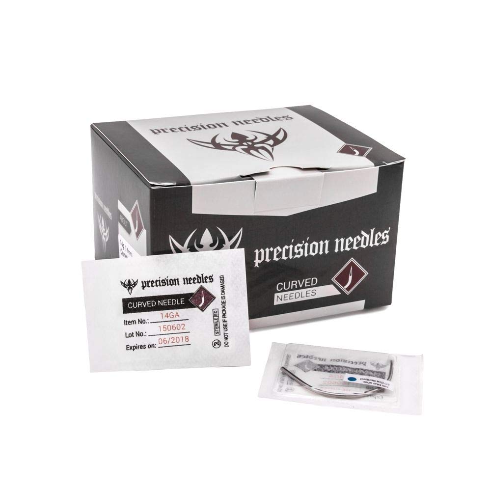 Precision Curved Body Piercing Needles Sterilized Surgical Stainless