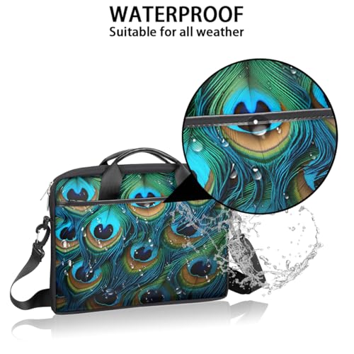 Bolso para portátil diseño pluma de pavo real 15 pulgadas miniatura 3