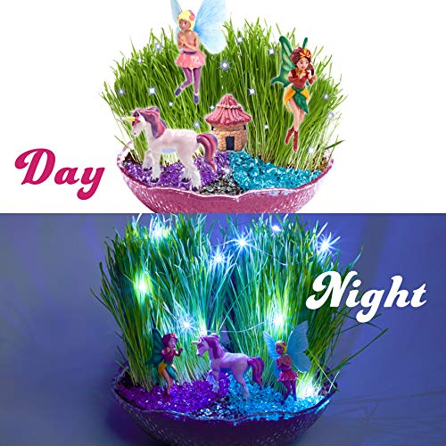 Little Growers Fairy Garden Craft Kit with Enchanted Unicorn and Light-Up Fairy Lights - Paint, Plant and Grow Your Very Own Fairy Garden Arts and Crafts Kit - for Kids All Ages Both Girls and Boys