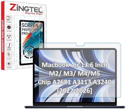 Image of Matte Anti Glare Screen Guard Compatible With Laptops With Macbook Air 13.6 Inch M2 / M3 / M4 /M5 Chip A2681 A3113 A3240 [2022-2026] Fiber 9H Hardness Screen Protector Not a Tempered Glass