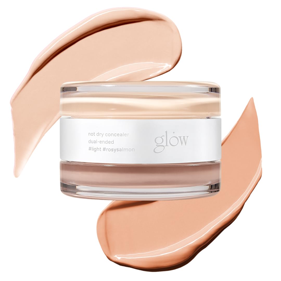 glow not dry concealer #light #rosysalmon | covers under-eye circles & blemishes | full-coverage | dual-color&use | melt-in texture | 0.4 oz | beige