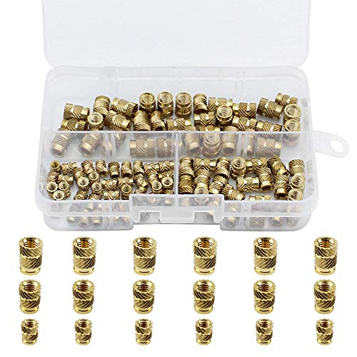 100 Stücke Messing Einbettung Muttern M3 M4 M5 Gewindeeinsatz 3D Druck Messing Gewindebuchsen Einpressmutter für Kunststoffteile Innengewinde